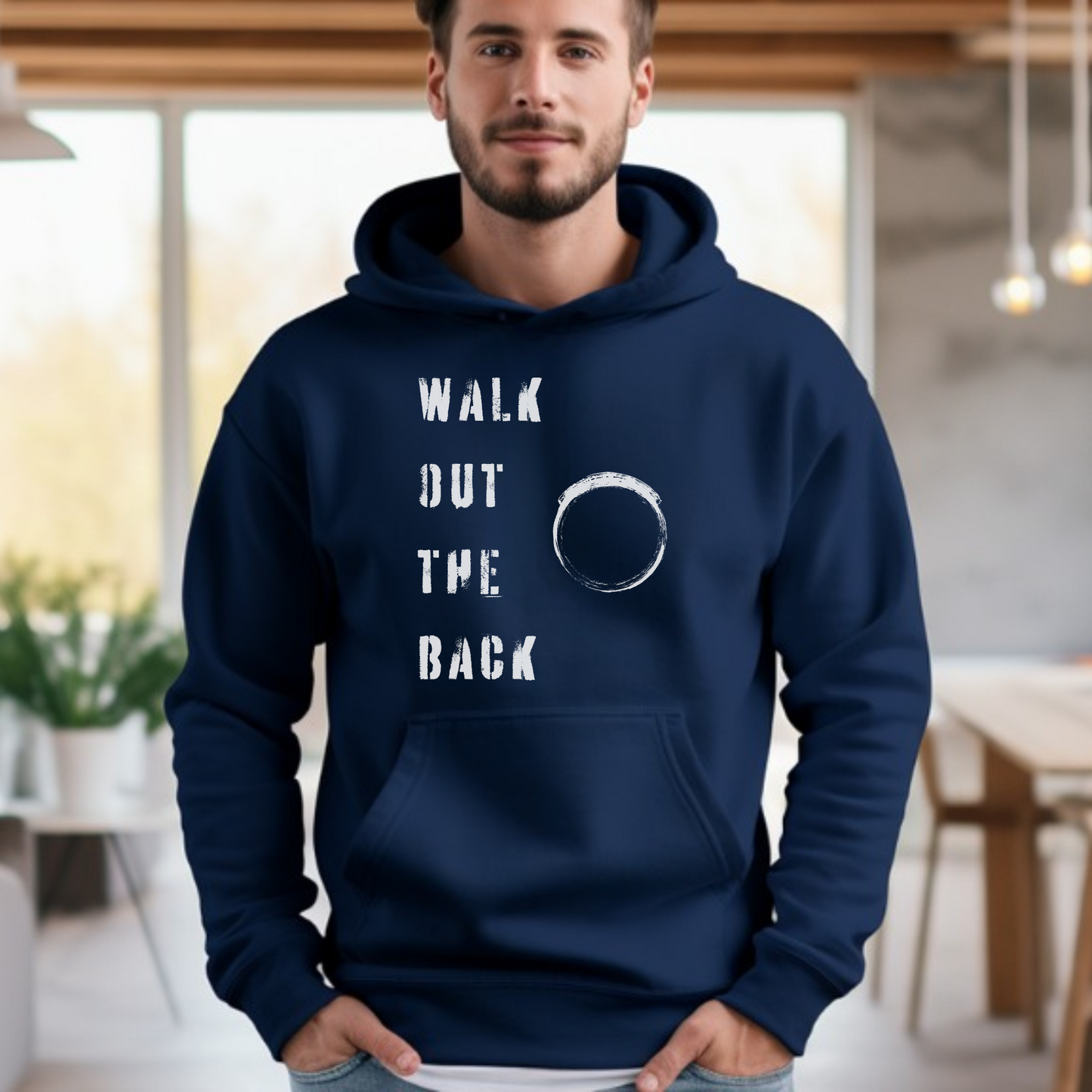 Walk Out The Back Hoodie - Navy (Unisex)