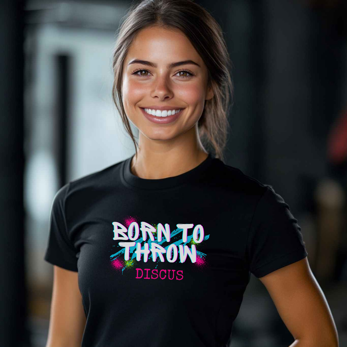 Premium Unisex Short Sleeve T-Shirt | Black Born To Throw Discus